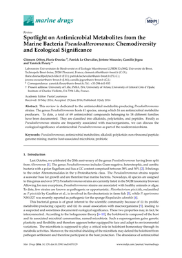 Spotlight on Antimicrobial Metabolites from the Marine Bacteria Pseudoalteromonas: Chemodiversity and Ecological Significance