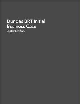 Dundas BRT Initial Business Case September 2020