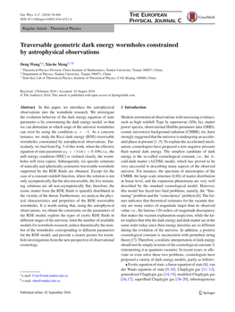Traversable Geometric Dark Energy Wormholes Constrained by Astrophysical Observations
