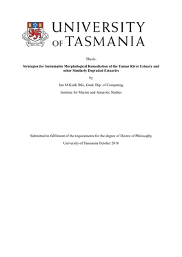 Tracer Analysis of Sediment Redistribution of Tamar AMC Search and Estuary for Launceston Flood Authority ETS Worldwide Ltd