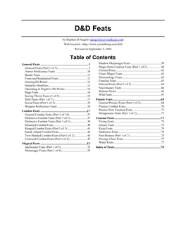 D&D Feats -.:: GEOCITIES.Ws