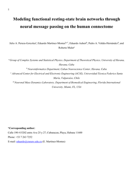 Modeling Functional Resting-State Brain Networks Through Neural Message Passing on the Human Connectome