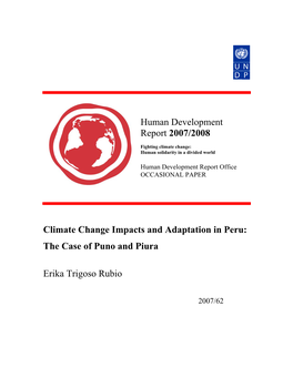 The Case of Puno and Piura Erika Trigoso Rubio