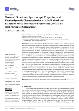 Electronic Structures, Spectroscopic Properties, and Thermodynamic