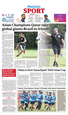 Asian Champions Qatar Take on Global Giants Brazil in Friendly