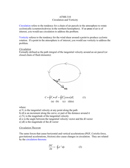 Circulation and Vorticity