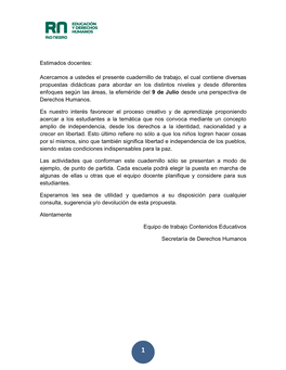 Estimados Docentes: Acercamos a Ustedes El Presente Cuadernillo De Trabajo, El Cual Contiene Diversas Propuestas Didácticas