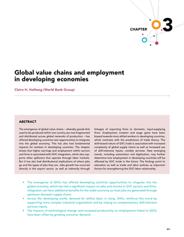 Global Value Chains and Employment in Developing Economies