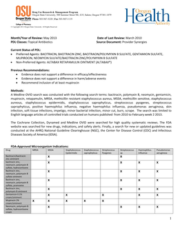 Topical Antibiotics Source Document: Provider Synergies