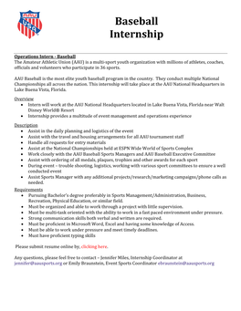 Baseball Internship