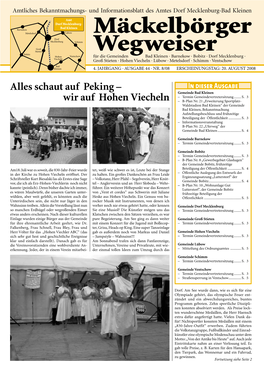 Mäckelbörger Wegweiser August 2008 Informatives