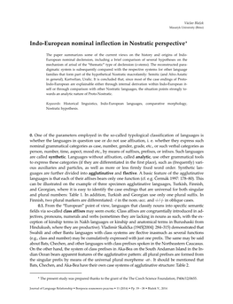 Indo-European Nominal Inflection in Nostratic Perspective*