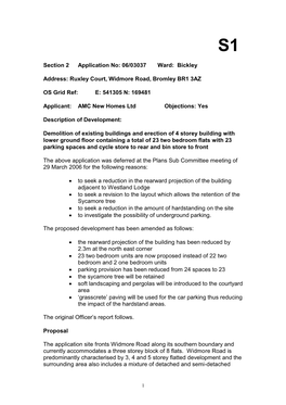 Supplementaty Report for Ruxley Court, Widmore Road, Bromley BR1 3AZ, Plans Sub-Committee No. 1 26/04/2007