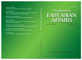 Institute for National Security Strategy the JOURNAL of EAST ASIAN AFFAIRS