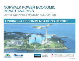 Norwalk Power Economic Impact Analysis City of Norwalk & Manresa Association