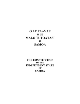 O Le Faavae Malo Tutoatasi Samoa