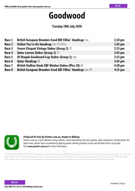 Goodwood Printable Form Guide