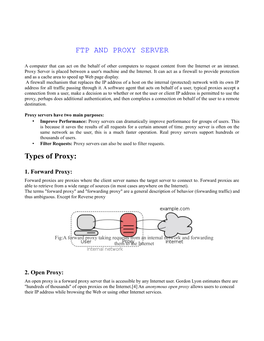 Types of Proxy: FTP and PROXY SERVER