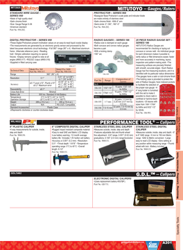 PERFORMANCE TOOL® — Calipers