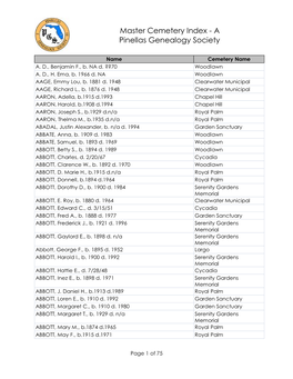 A Pinellas Genealogy Society