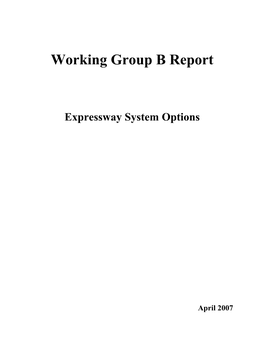 Working Group B (Expressway Systems Options)