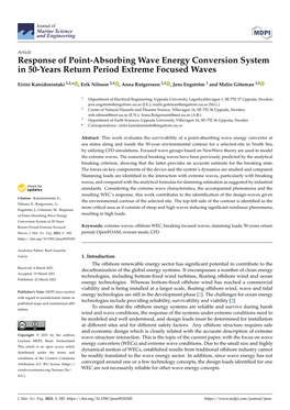 Response of Point-Absorbing Wave Energy Conversion System in 50-Years Return Period Extreme Focused Waves