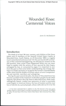 Wounded Knee: Centennial Voices