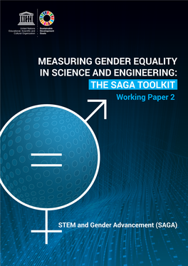 Measuring Gender Equality in Science and Engineering: the SAGA Toolkit Working Paper 2