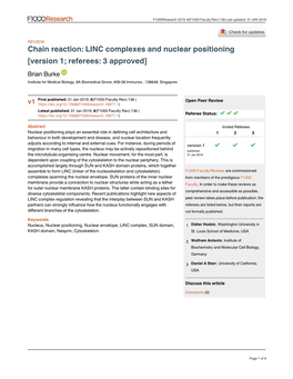 LINC Complexes and Nuclear Positioning [Version 1; Referees: 3