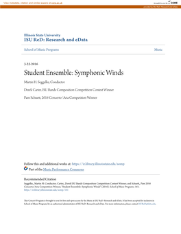 Student Ensemble: Symphonic Winds Martin H