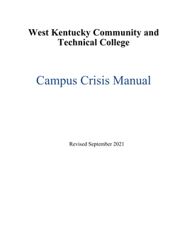 Campus Crisis Manual