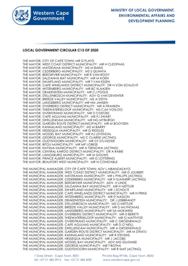 Ministry of Local Government, Environmental Affairs and Development Planning