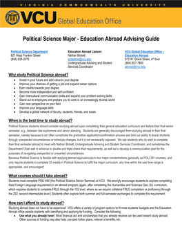 Political Science Major - Education Abroad Advising Guide