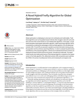 A Novel Hybrid Firefly Algorithm for Global Optimization