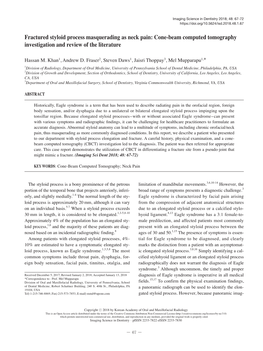 Fractured Styloid Process Masquerading As Neck Pain: Cone-Beam Computed Tomography Investigation and Review of the Literature