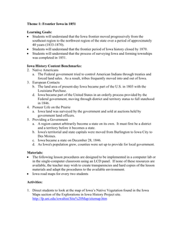 Lesson 1: Iowa in 1851