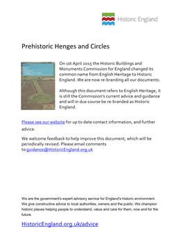 Prehistoric Henges and Circles