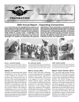 2005 Annual Report – Expanding Connections in Our Twenty-ﬁ Rst Year, Rex Strengthened Its Presence and Organizations in Those Communities