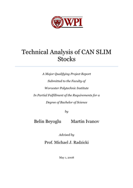 Technical Analysis of CAN SLIM Stocks