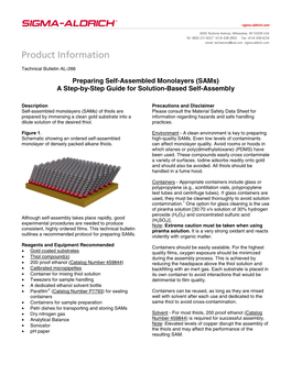 Preparing Self-Assembled Monolayers (Sams) a Step-By-Step Guide for Solution-Based Self-Assembly