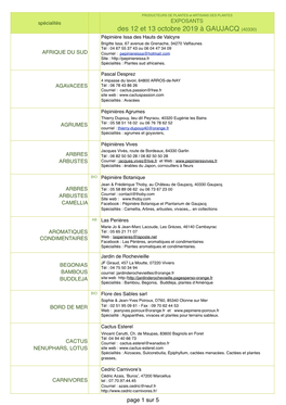 Liste De Sélection EXPOSANTS V190219.Numbers-2019