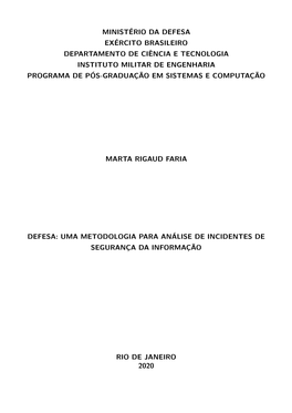 Uma Metodologia Para Análise De Incidentes De Segurança Da Informação