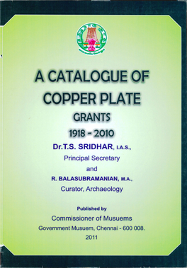A Catalogue of Copper Plate Grants 1918-2010