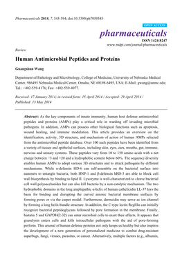 Human Antimicrobial Peptides and Proteins