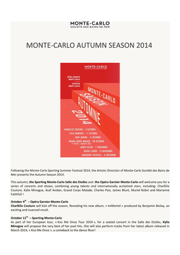 Monte-Carlo Autumn Season 2014