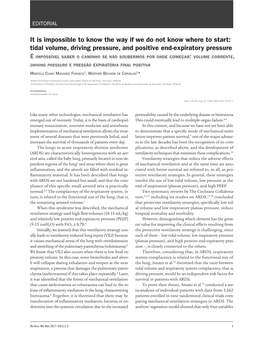 Tidal Volume, Driving Pressure, and Positive End-Expiratory Pressure