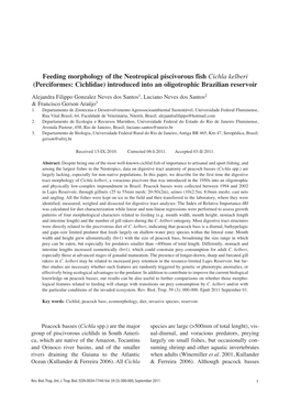 Feeding Morphology of the Neotropical Piscivorous Fish Cichla Kelberi (Perciformes: Cichlidae) Introduced Into an Oligotrophic Brazilian Reservoir