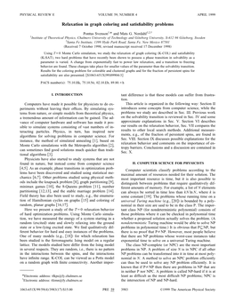 Relaxation in Graph Coloring and Satisfiability Problems