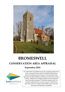 BROMESWELL CONSERVATION AREA APPRAISAL September 2016