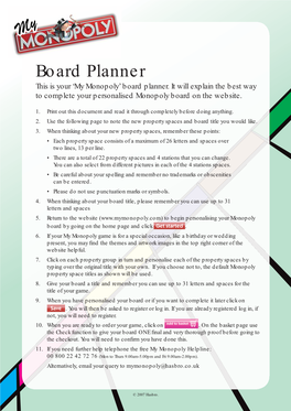 Board Planner This Is Your ‘My Monopoly’ Board Planner